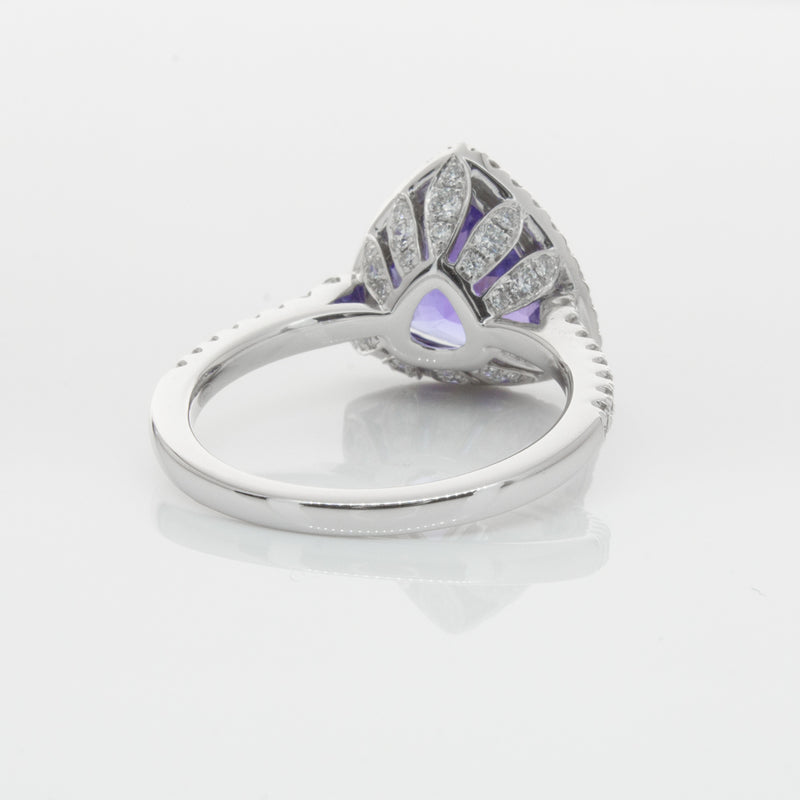 18ct White Gold Tanzanite & Diamond Sierra Ring-Ring-Walker & Hall