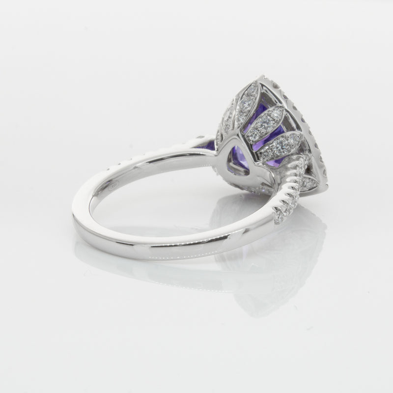 18ct White Gold Tanzanite & Diamond Sierra Ring-Ring-Walker & Hall
