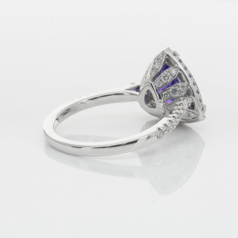 18ct White Gold Tanzanite & Diamond Sierra Ring-Ring-Walker & Hall