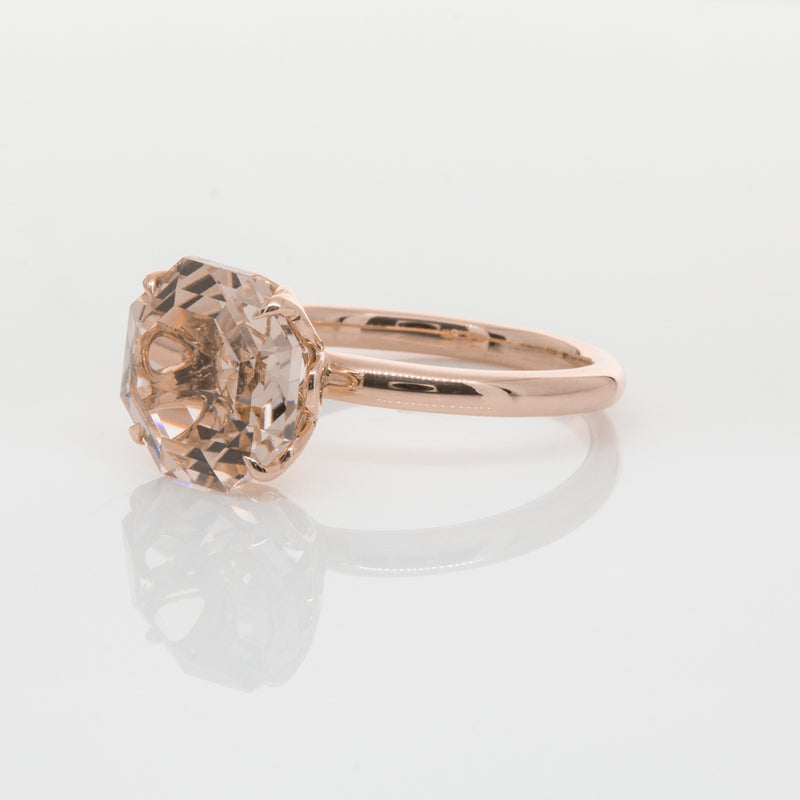 18ct Rose Gold Morganite Octavia Ring-Ring-Walker & Hall