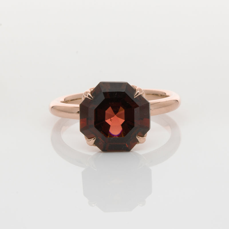 18ct Rose Gold Garnet Octavia Ring-Ring-Walker & Hall