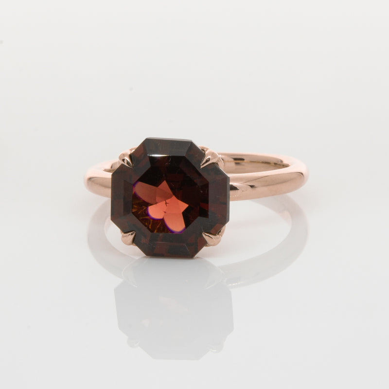 18ct Rose Gold Garnet Octavia Ring-Ring-Walker & Hall