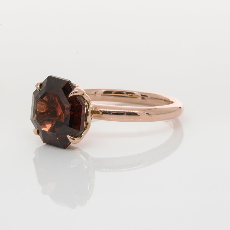 18ct Rose Gold Garnet Octavia Ring-Ring-Walker & Hall