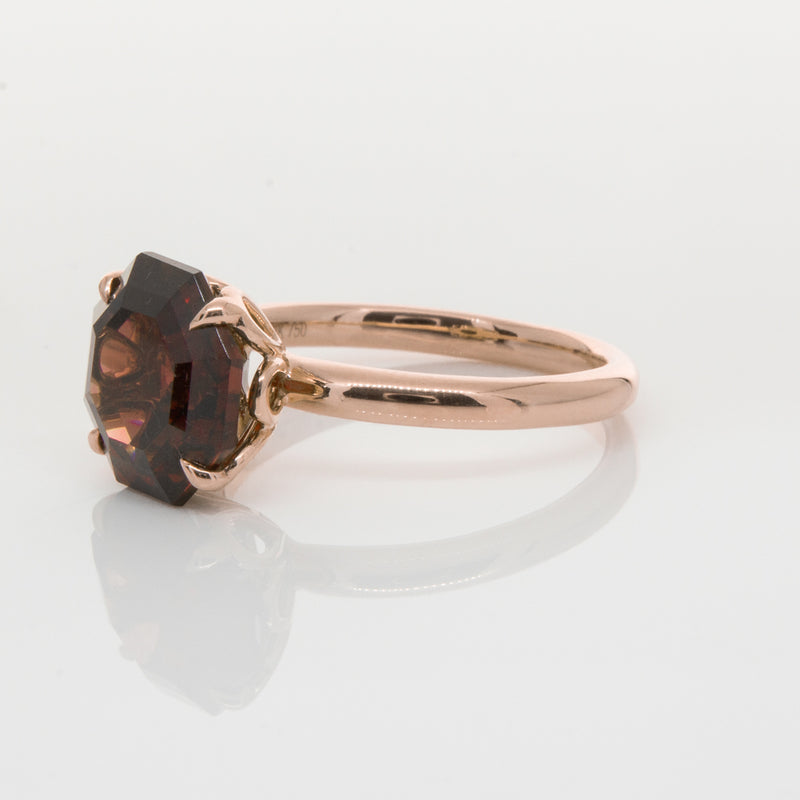 18ct Rose Gold Garnet Octavia Ring-Ring-Walker & Hall