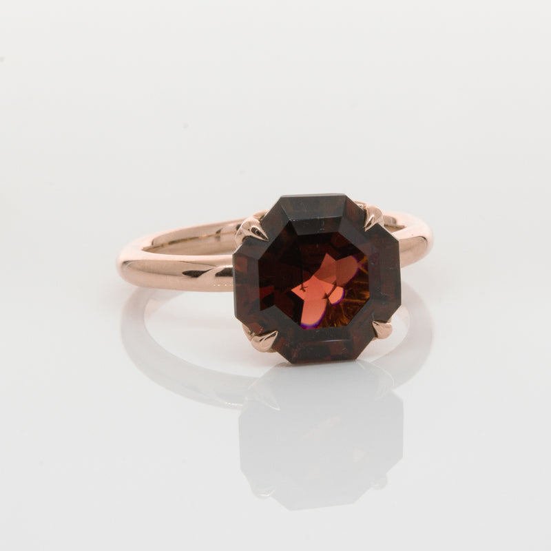 18ct Rose Gold Garnet Octavia Ring-Ring-Walker & Hall
