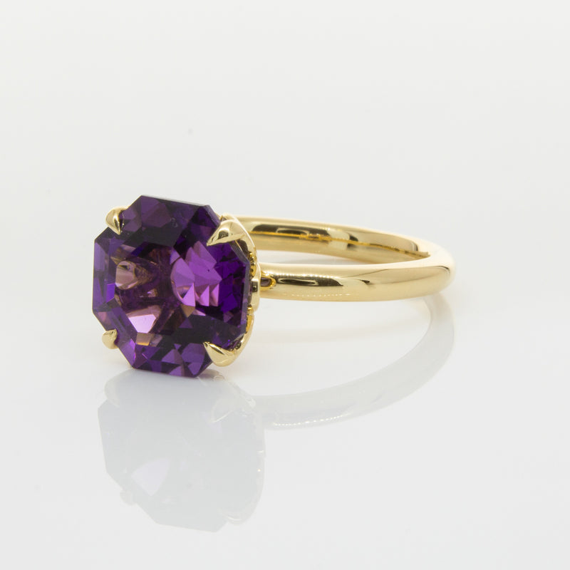 18ct Yellow Gold Amethyst Octavia Ring-Ring-Walker & Hall