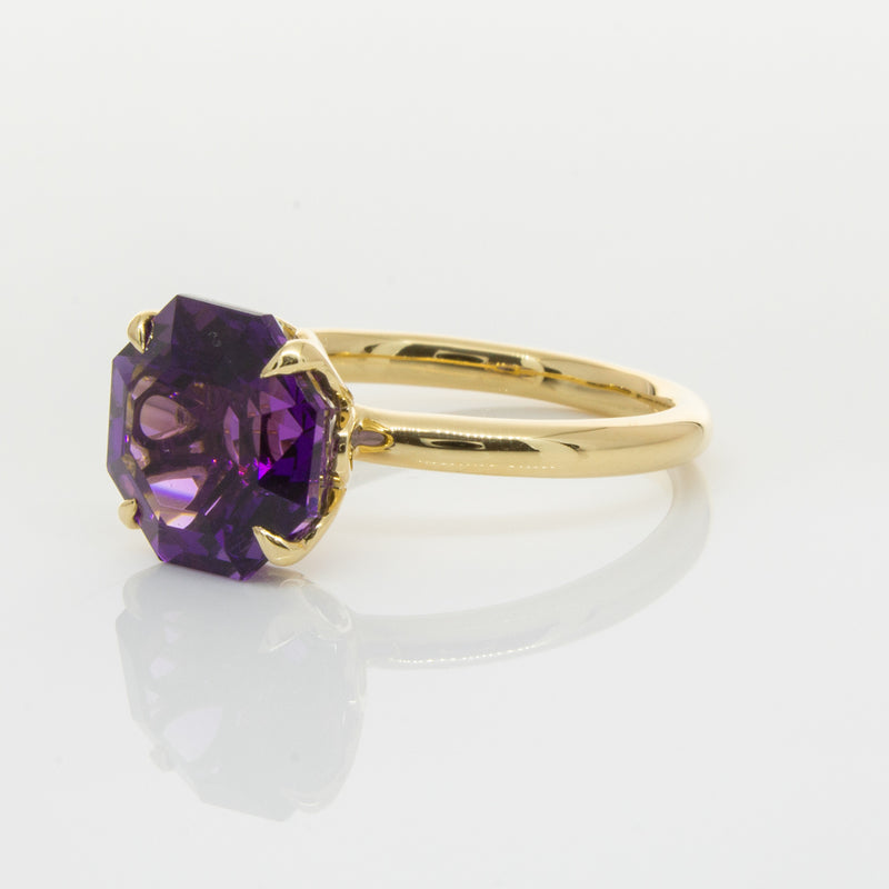 18ct Yellow Gold Amethyst Octavia Ring-Ring-Walker & Hall