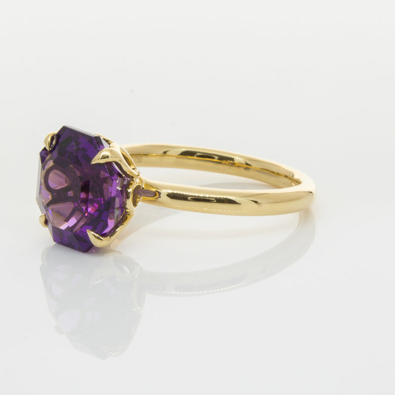 18ct Yellow Gold Amethyst Octavia Ring-Ring-Walker & Hall