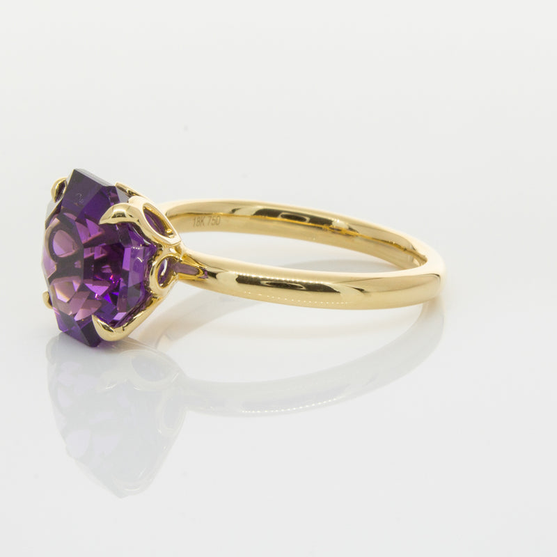 18ct Yellow Gold Amethyst Octavia Ring-Ring-Walker & Hall