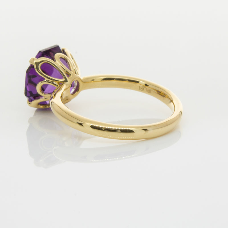 18ct Yellow Gold Amethyst Octavia Ring-Ring-Walker & Hall