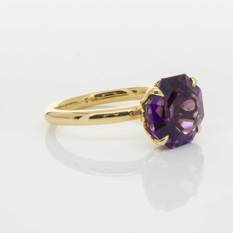18ct Yellow Gold Amethyst Octavia Ring-Ring-Walker & Hall