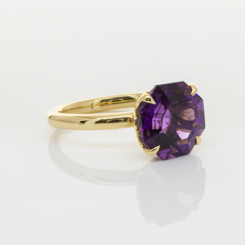 18ct Yellow Gold Amethyst Octavia Ring-Ring-Walker & Hall