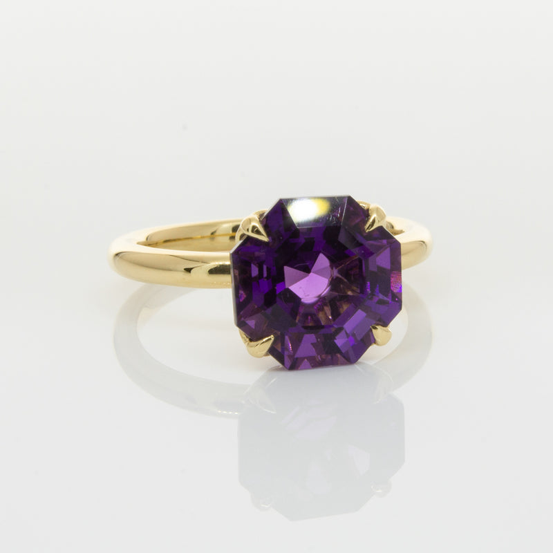 18ct Yellow Gold Amethyst Octavia Ring-Ring-Walker & Hall