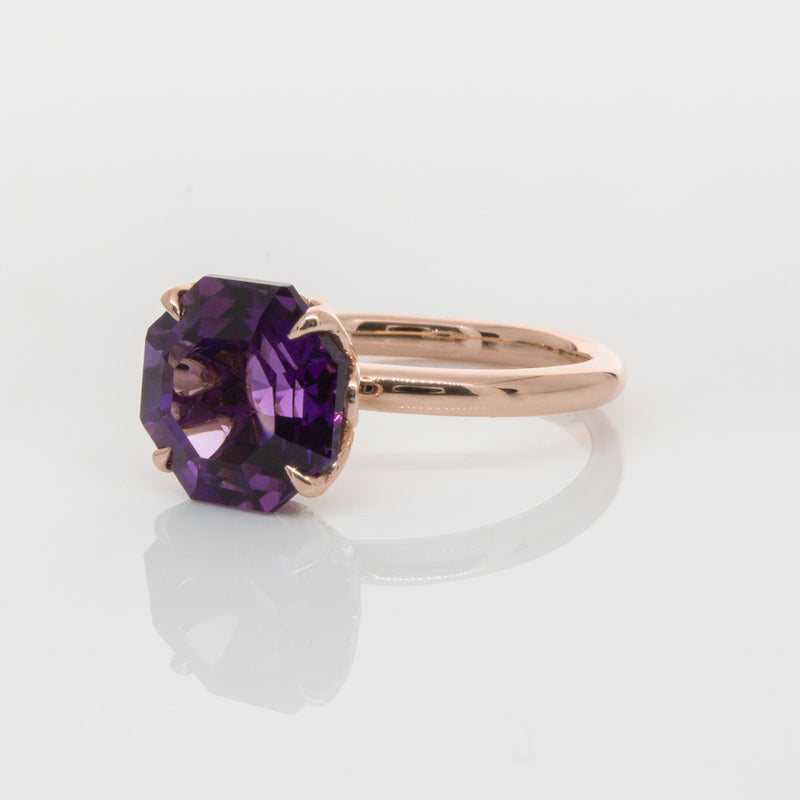 18ct Rose Gold Amethyst Octavia Ring-Ring-Walker & Hall