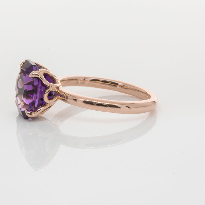 18ct Rose Gold Amethyst Octavia Ring-Ring-Walker & Hall
