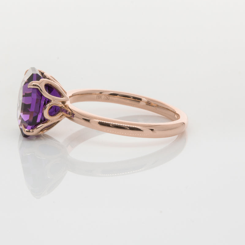 18ct Rose Gold Amethyst Octavia Ring-Ring-Walker & Hall