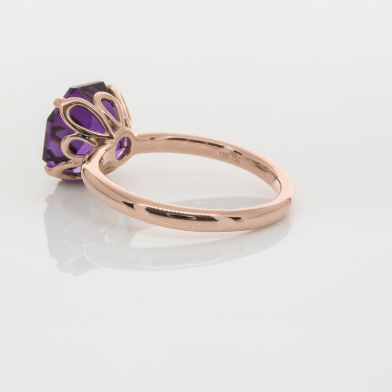 18ct Rose Gold Amethyst Octavia Ring-Ring-Walker & Hall