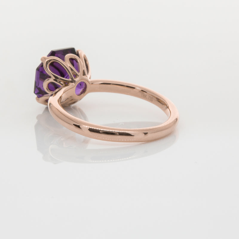 18ct Rose Gold Amethyst Octavia Ring-Ring-Walker & Hall