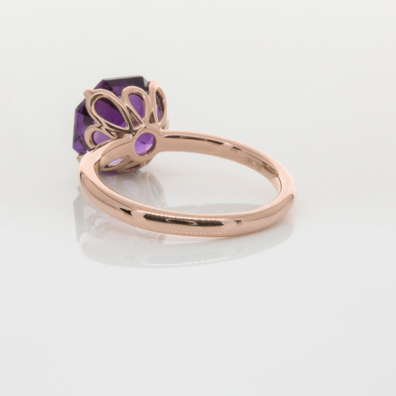 18ct Rose Gold Amethyst Octavia Ring-Ring-Walker & Hall