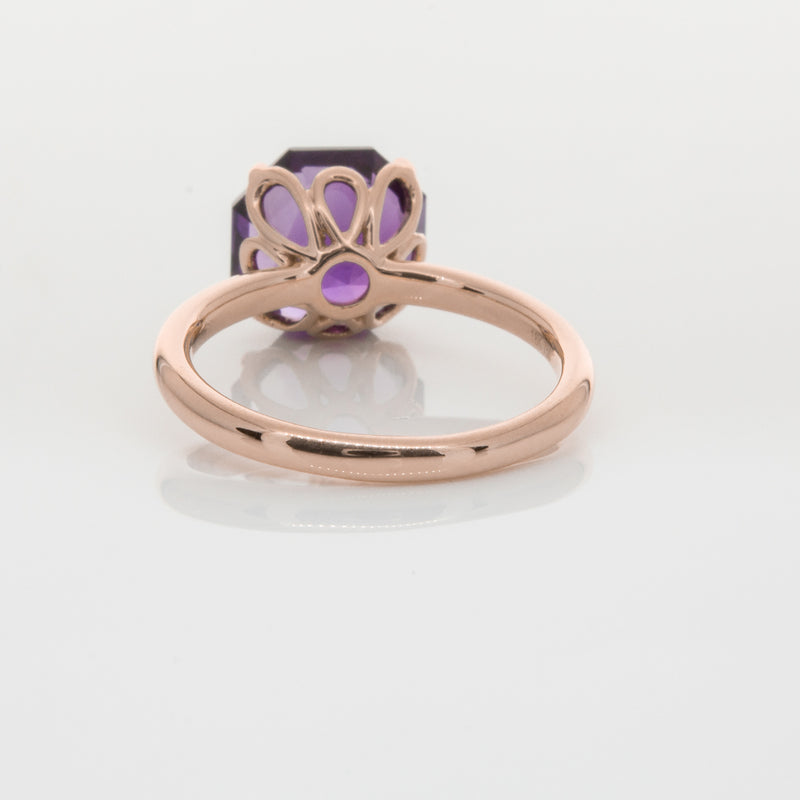 18ct Rose Gold Amethyst Octavia Ring-Ring-Walker & Hall