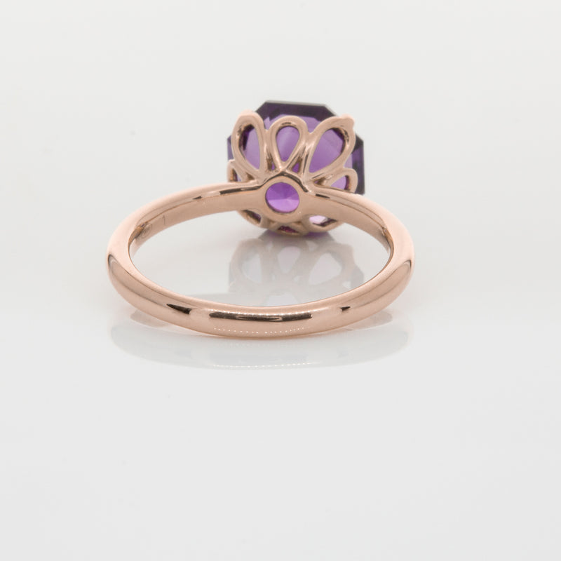18ct Rose Gold Amethyst Octavia Ring-Ring-Walker & Hall