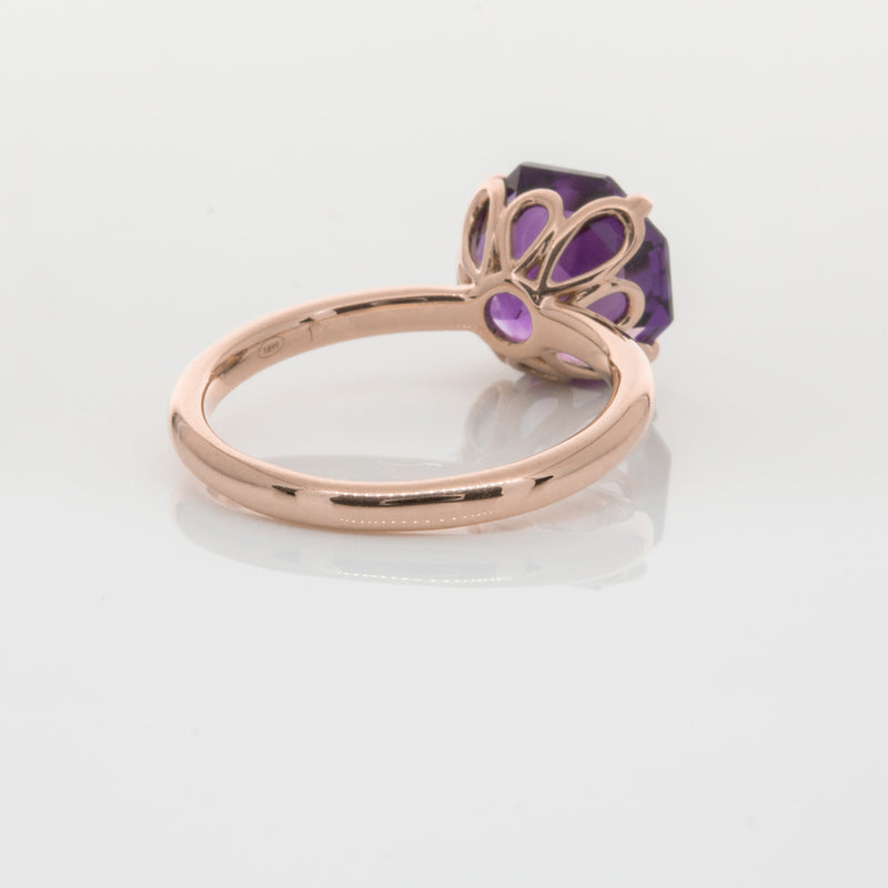 18ct Rose Gold Amethyst Octavia Ring-Ring-Walker & Hall