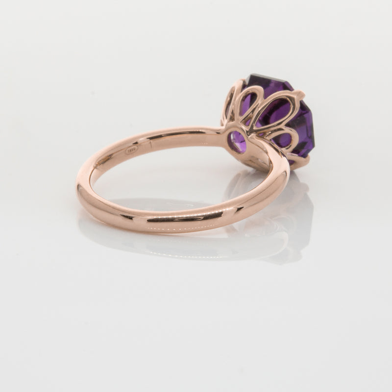 18ct Rose Gold Amethyst Octavia Ring-Ring-Walker & Hall