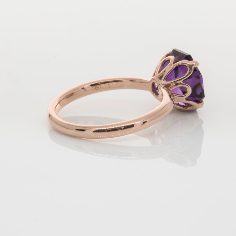 18ct Rose Gold Amethyst Octavia Ring-Ring-Walker & Hall