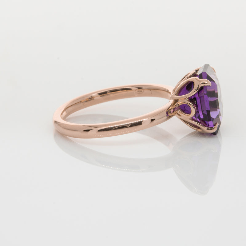 18ct Rose Gold Amethyst Octavia Ring-Ring-Walker & Hall