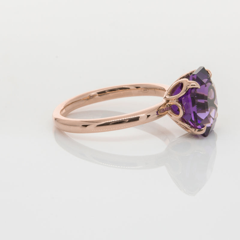 18ct Rose Gold Amethyst Octavia Ring-Ring-Walker & Hall