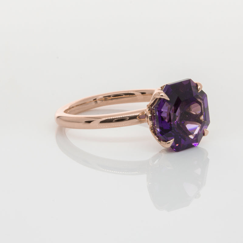 18ct Rose Gold Amethyst Octavia Ring-Ring-Walker & Hall