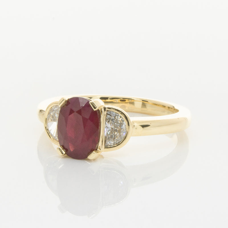 18ct Yellow Gold Ruby & Diamond Ring-Ring-Walker & Hall