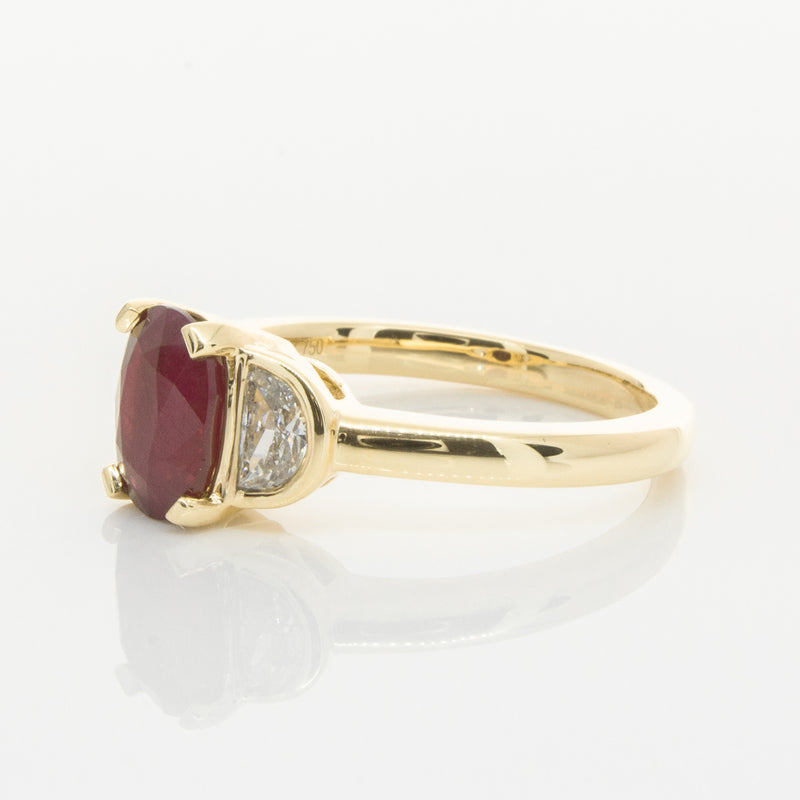 18ct Yellow Gold Ruby & Diamond Ring-Ring-Walker & Hall