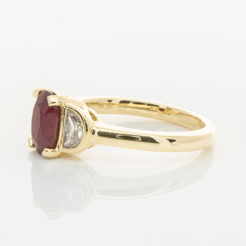 18ct Yellow Gold Ruby & Diamond Ring-Ring-Walker & Hall