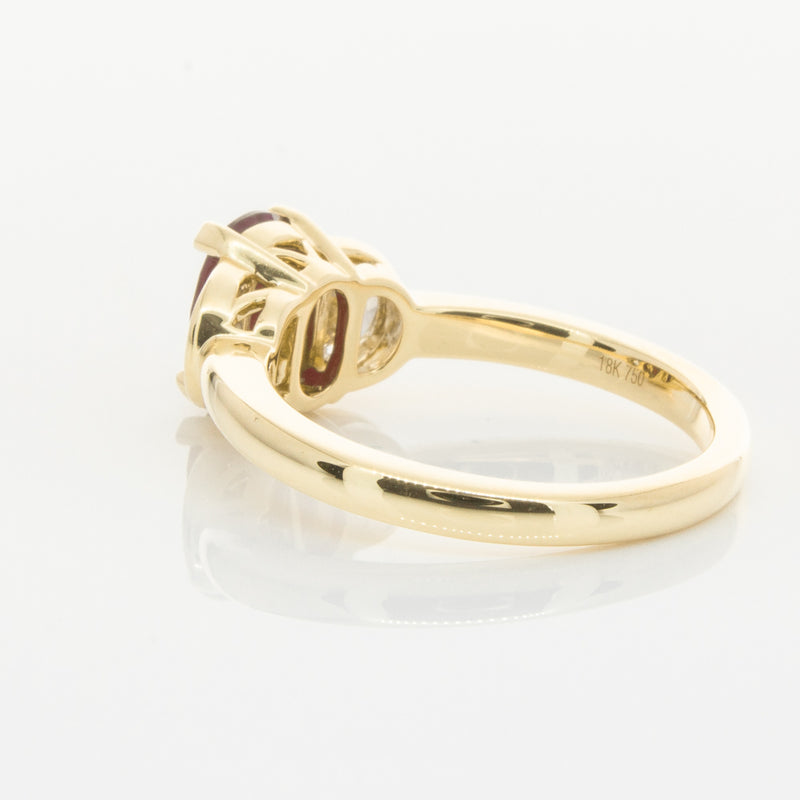 18ct Yellow Gold Ruby & Diamond Ring-Ring-Walker & Hall