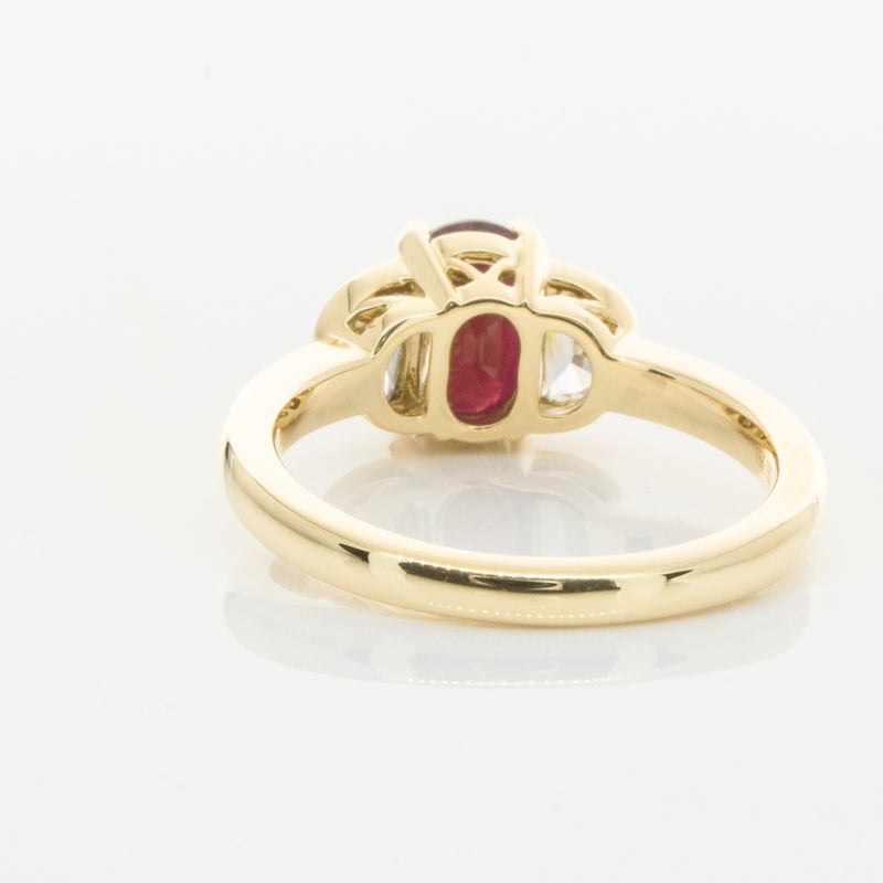 18ct Yellow Gold Ruby & Diamond Ring-Ring-Walker & Hall