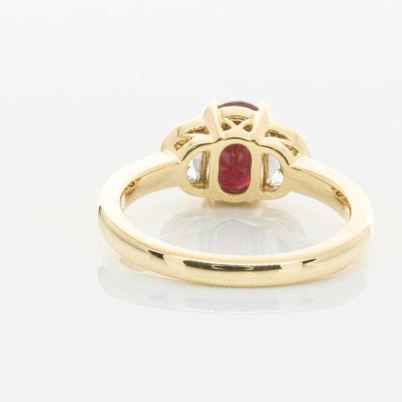 18ct Yellow Gold Ruby & Diamond Ring-Ring-Walker & Hall