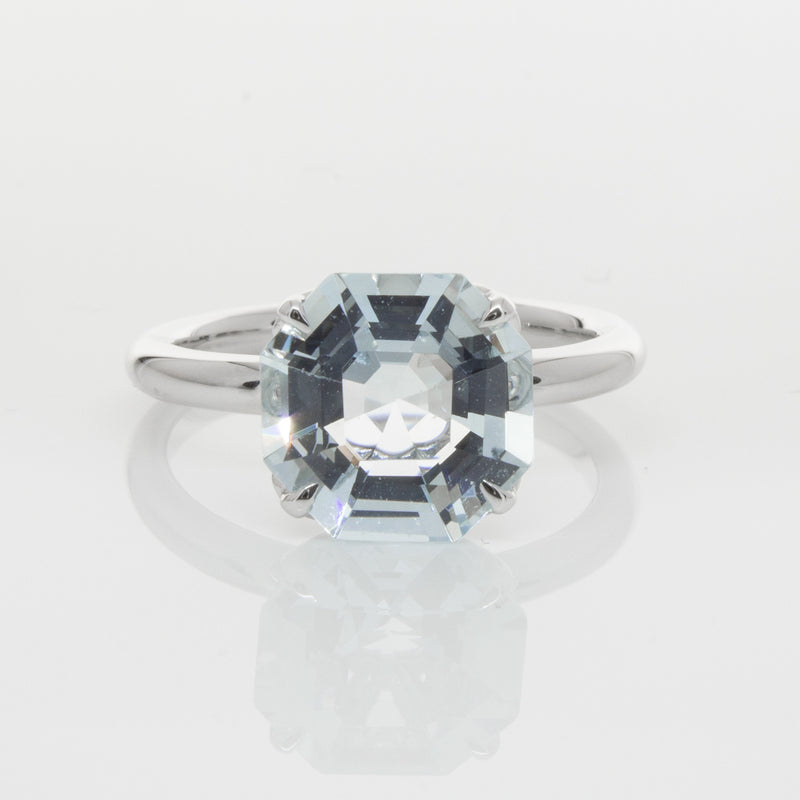 18ct White Gold Aquamarine Octavia Ring-Ring-Walker & Hall