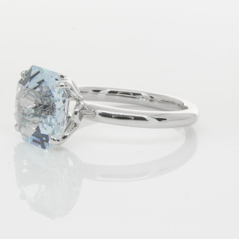 18ct White Gold Aquamarine Octavia Ring-Ring-Walker & Hall