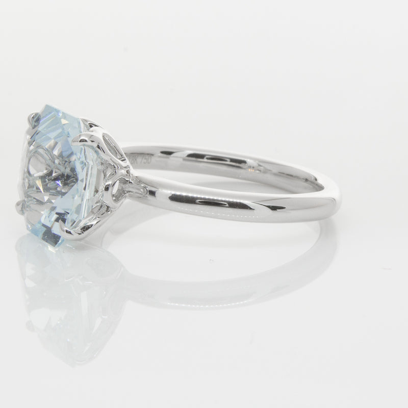 18ct White Gold Aquamarine Octavia Ring-Ring-Walker & Hall