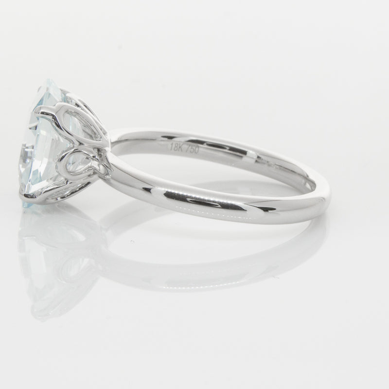 18ct White Gold Aquamarine Octavia Ring-Ring-Walker & Hall