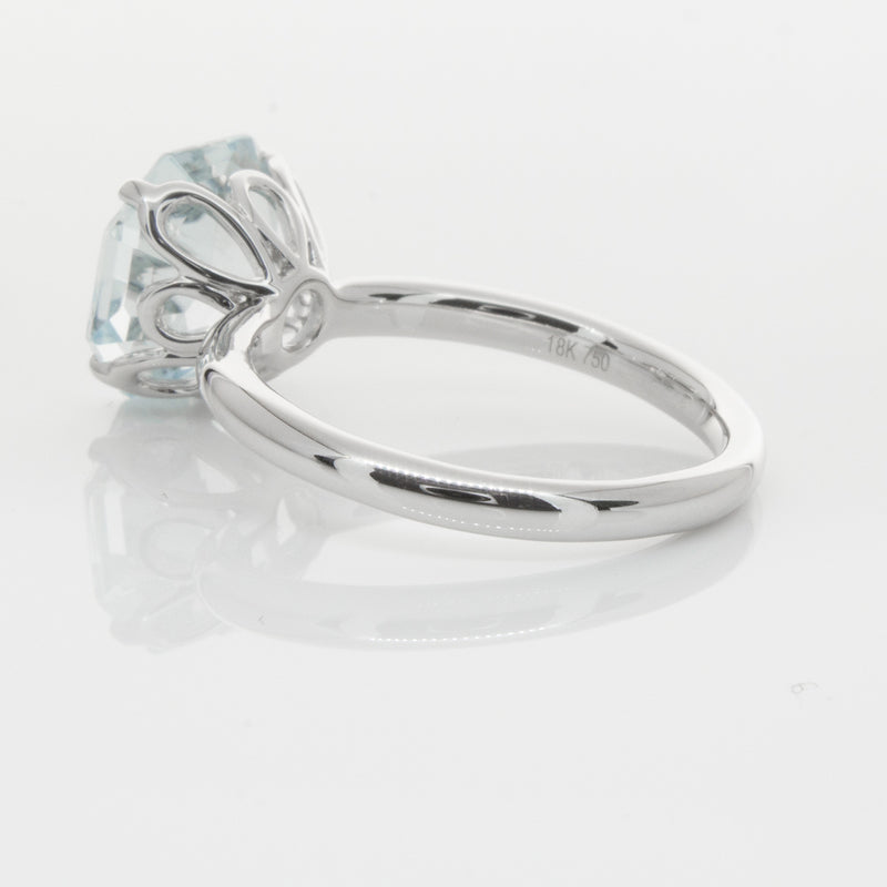18ct White Gold Aquamarine Octavia Ring-Ring-Walker & Hall