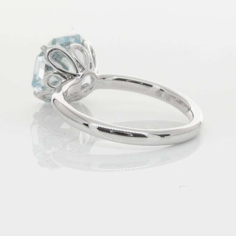 18ct White Gold Aquamarine Octavia Ring-Ring-Walker & Hall