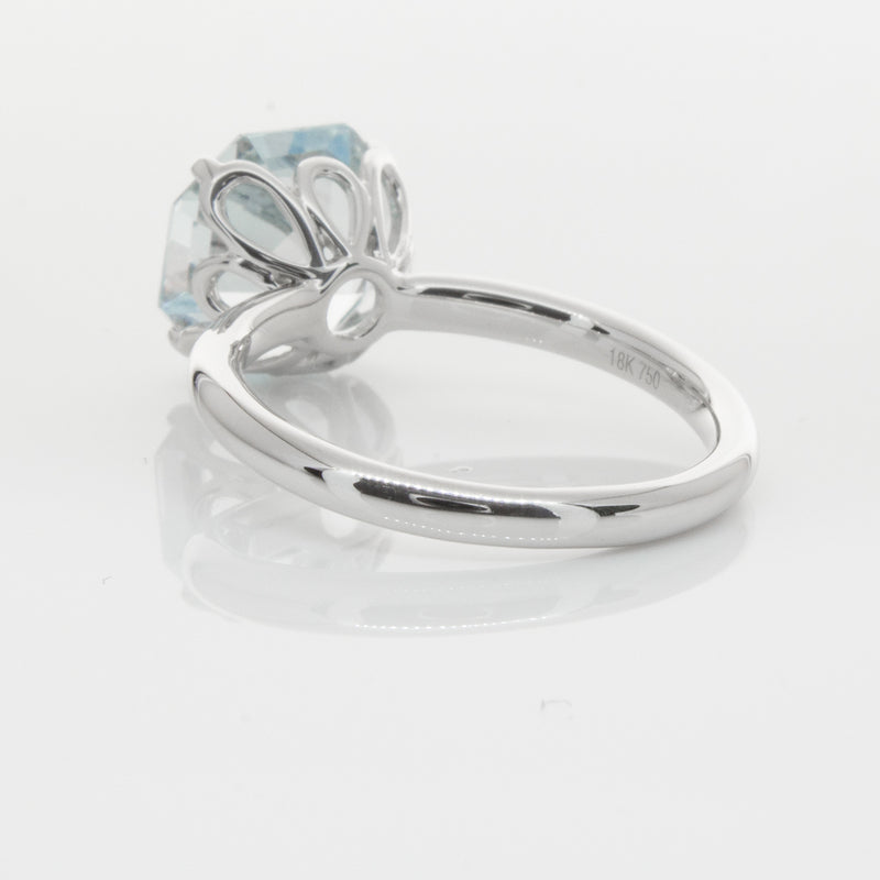 18ct White Gold Aquamarine Octavia Ring-Ring-Walker & Hall