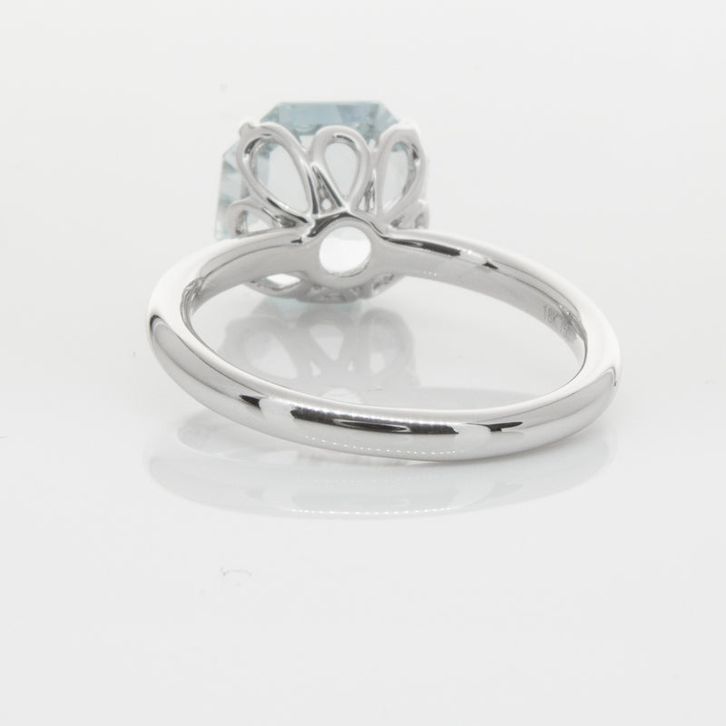 18ct White Gold Aquamarine Octavia Ring-Ring-Walker & Hall