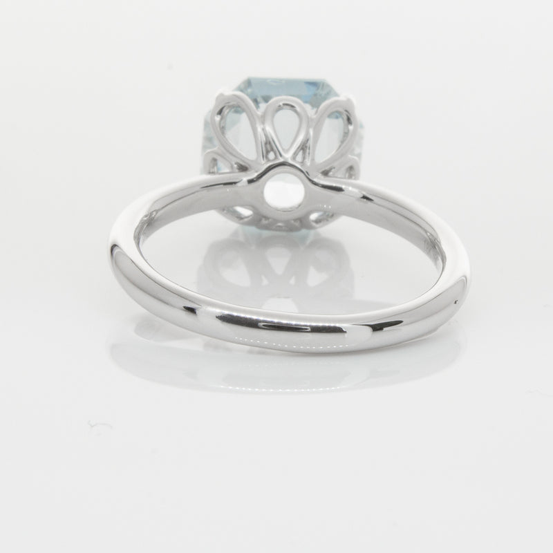 18ct White Gold Aquamarine Octavia Ring-Ring-Walker & Hall
