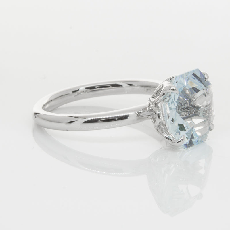 18ct White Gold Aquamarine Octavia Ring-Ring-Walker & Hall