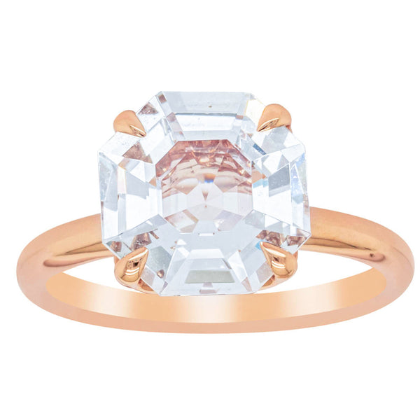 18ct Rose Gold Aquamarine Octavia Ring - Ring - Walker & Hall