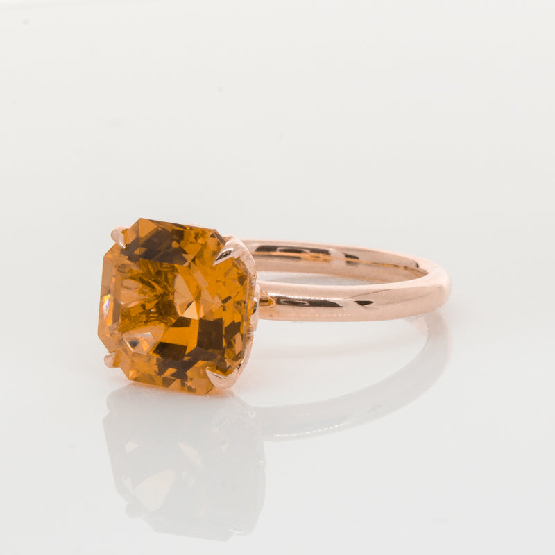 18ct Rose Gold Citrine Octavia Ring-Ring-Walker & Hall