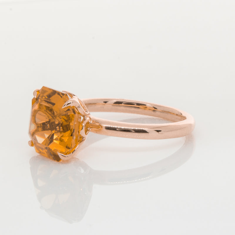 18ct Rose Gold Citrine Octavia Ring-Ring-Walker & Hall